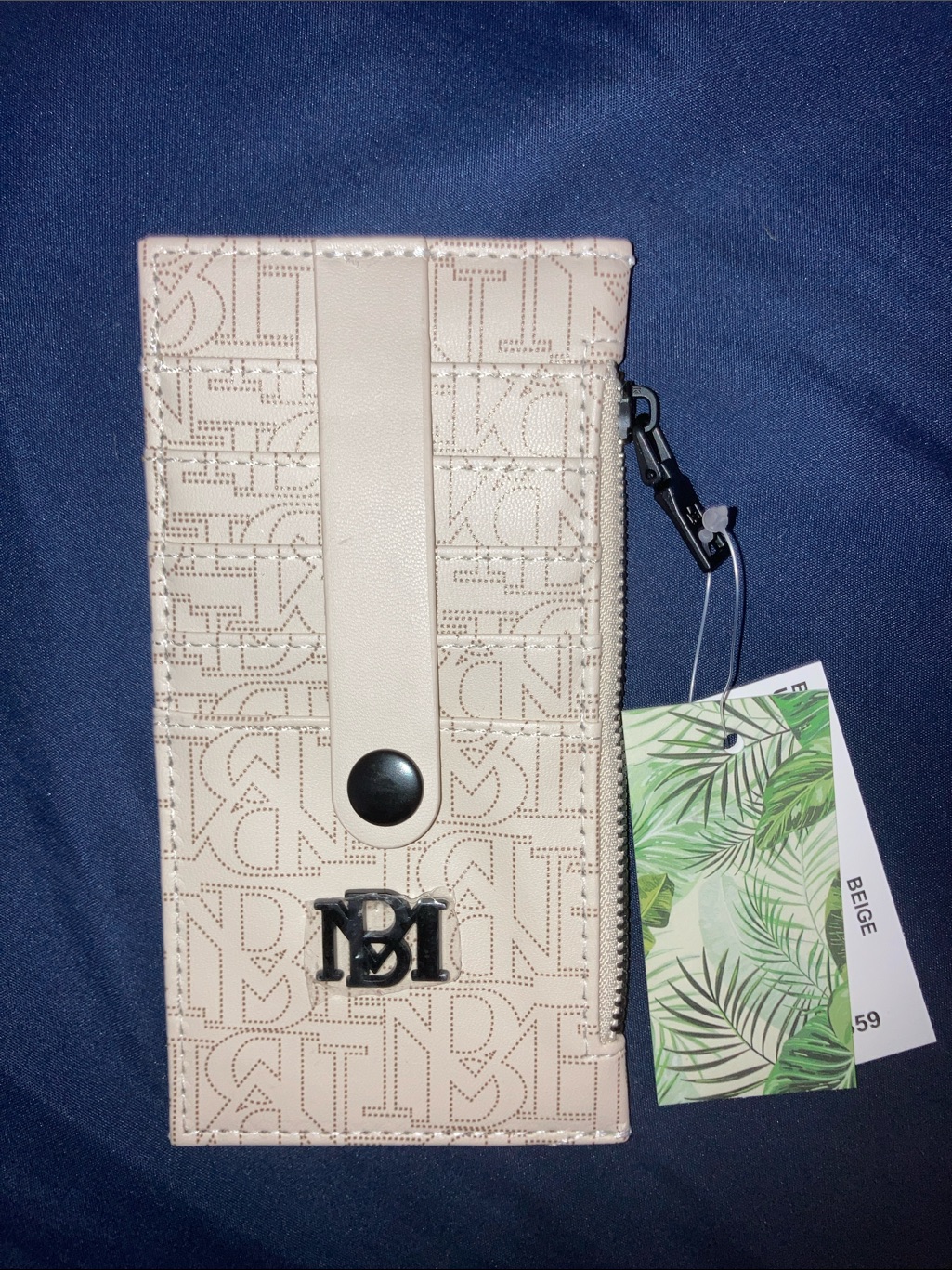 Nwt Badgley Mischka Vegan Leather Beige Credit Card HolderWallet
